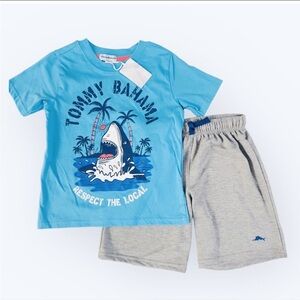 Tommy Bahama Blue Shark T-Shirt and Gray Shorts Set 5/6